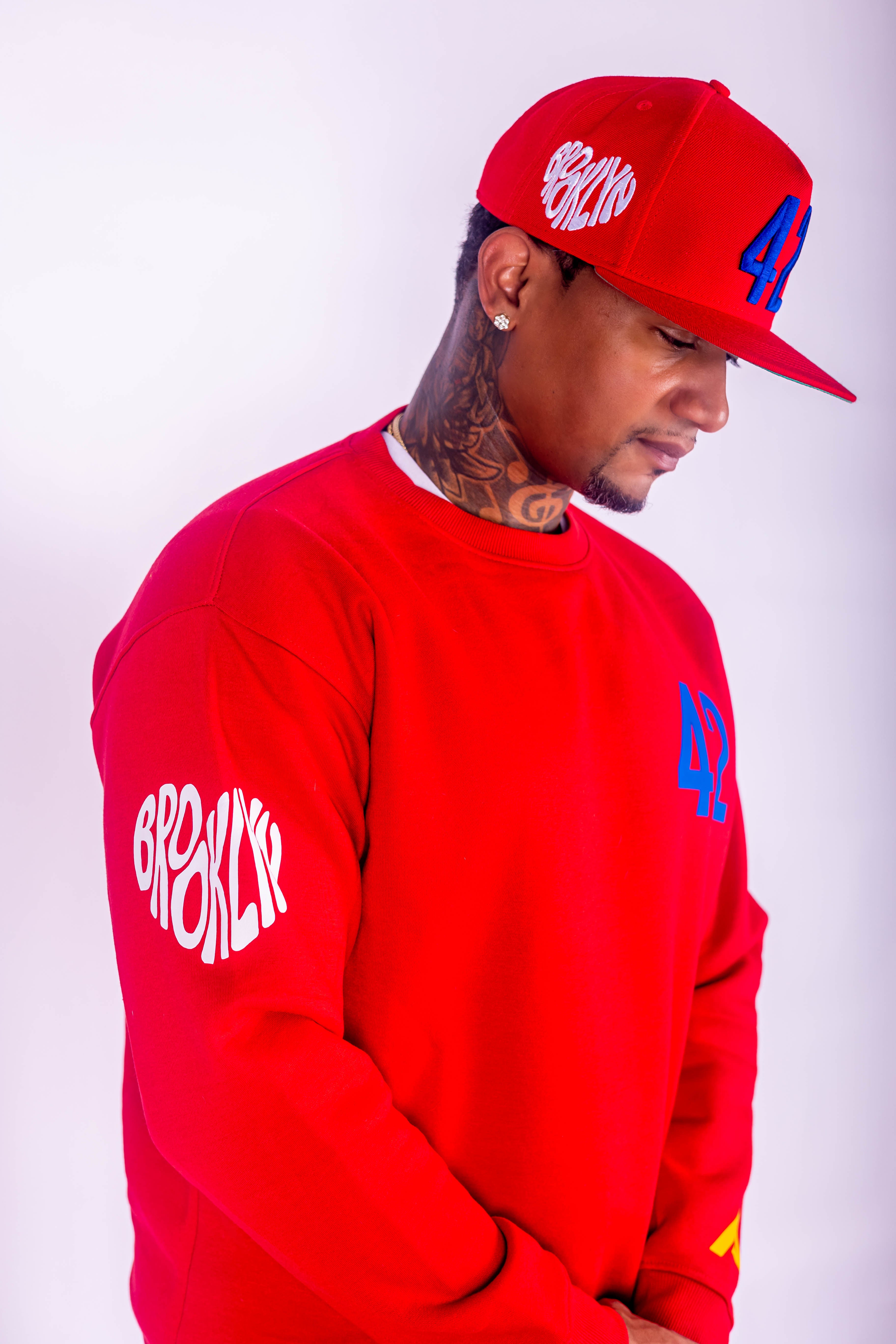 RED CREWNECK SWEATER 42 I JACK I ROB I SIN