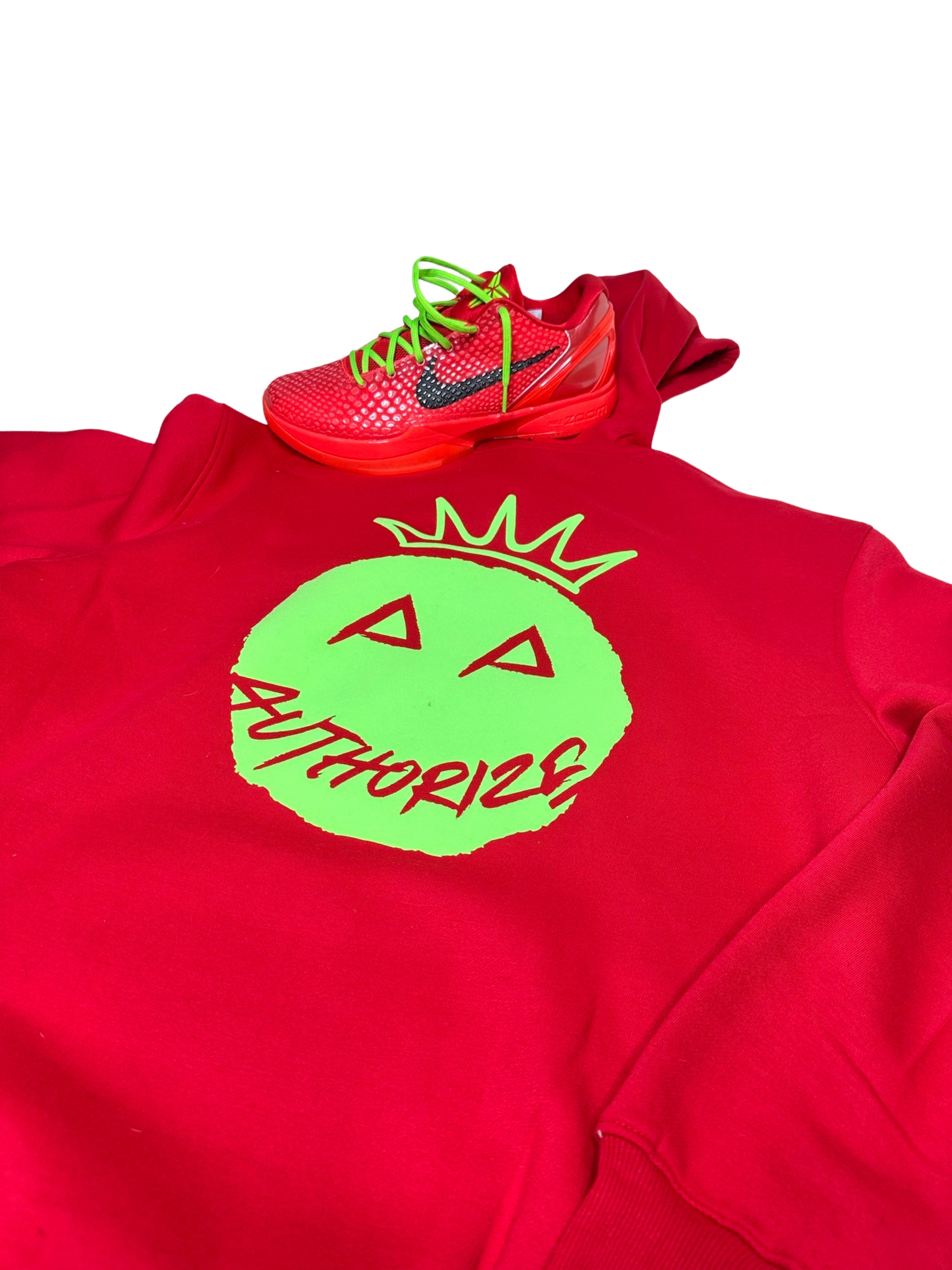 RED AUTHORIZE YOUR SMILE LIMITED REVERSE GRINCH SWEATER (LIMITED EDITION)